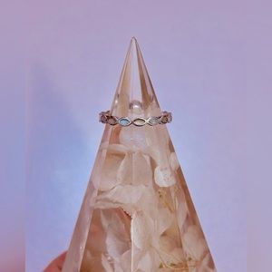 (Retired) Pandora Sterling Silver with White Enamel Ring